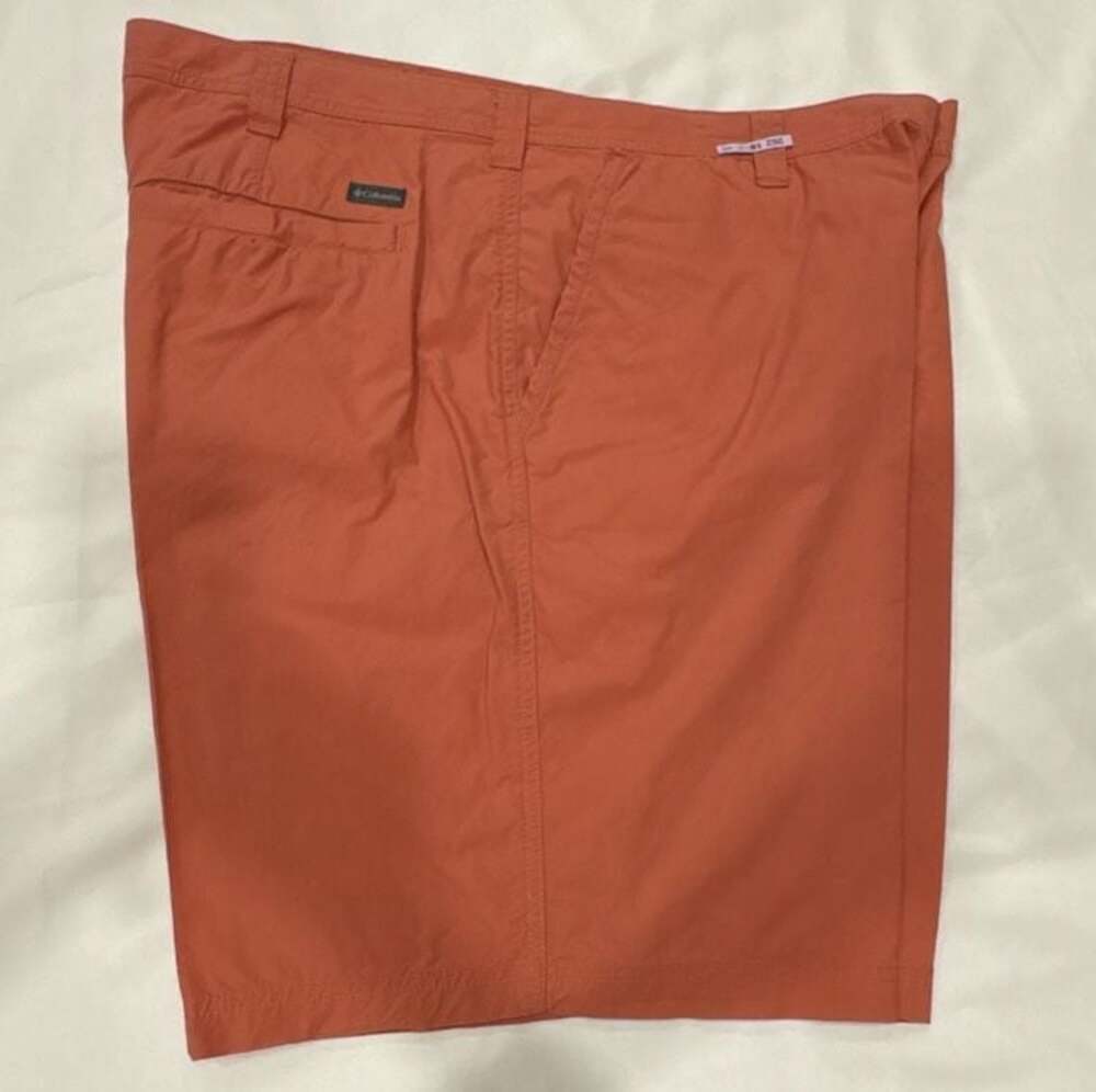 Columbia Men's Washed Out Classic Fit Cotton Shorts, Carnelian Red, Size 42W